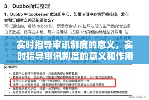 实时指导审讯制度的意义，实时指导审讯制度的意义和作用 