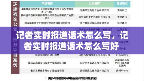记者实时报道话术怎么写,记者实时报道话术怎么写好