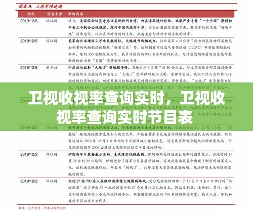 卫视收视率查询实时，卫视收视率查询实时节目表 