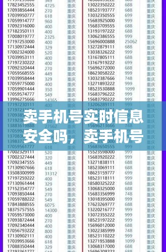 卖手机号实时信息安全吗，卖手机号码信息 