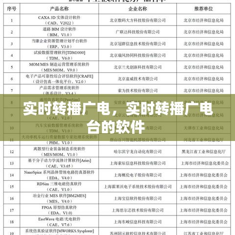 实时转播广电，实时转播广电台的软件 