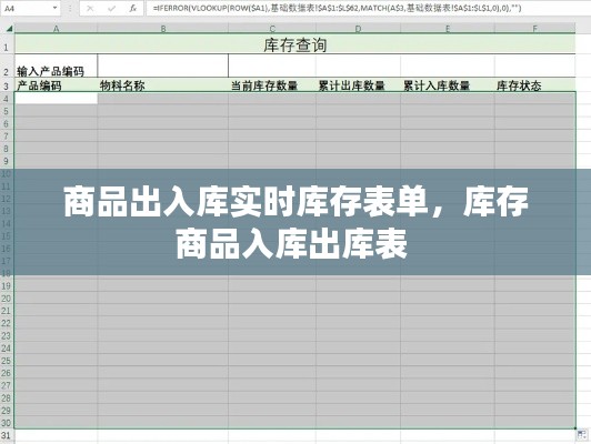 商品出入库实时库存表单，库存商品入库出库表 