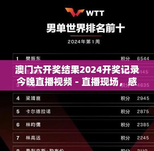 澳门六开奖结果2024开奖记录今晚直播视频 - 直播现场，感受紧张刺激的氛围