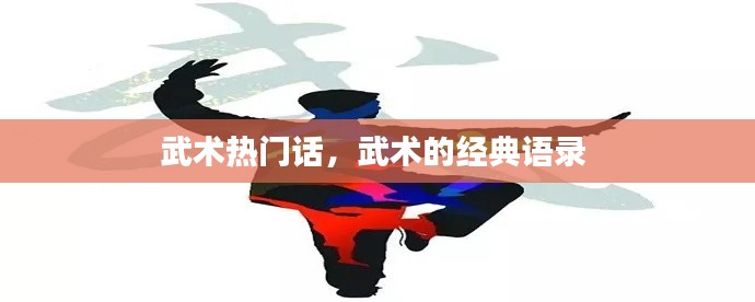 武术热门话,武术的经典语录