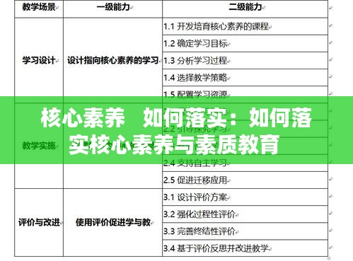 核心素养   如何落实：如何落实核心素养与素质教育 