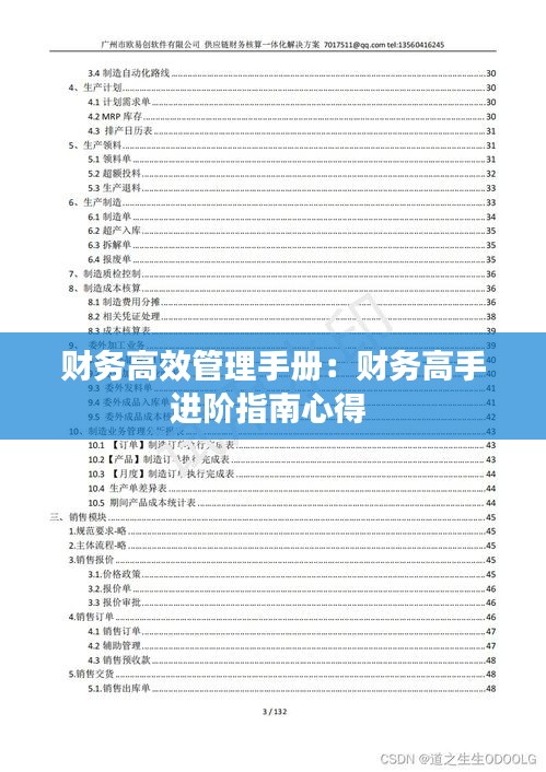 财务高效管理手册:财务高手进阶指南心得