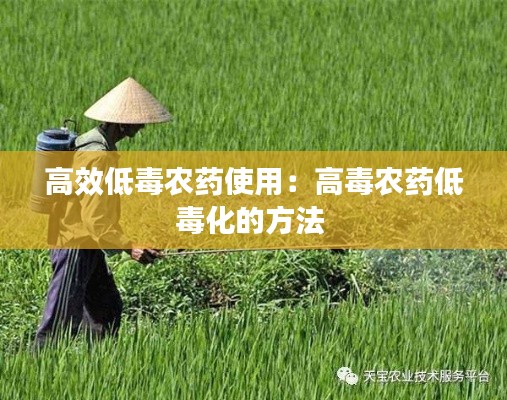 高效低毒农药使用：高毒农药低毒化的方法 
