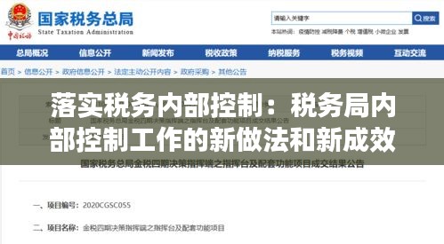 落实税务内部控制：税务局内部控制工作的新做法和新成效 