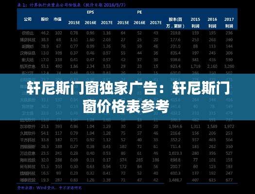轩尼斯门窗独家广告：轩尼斯门窗价格表参考 