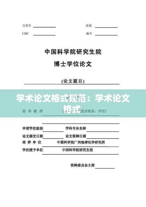 学术论文格式规范：学术论文格式 