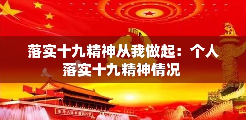 落实十九精神从我做起：个人落实十九精神情况 