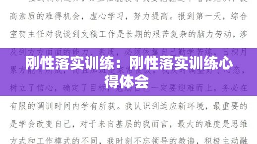 刚性落实训练：刚性落实训练心得体会 