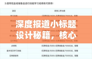 深度报道小标题设计秘籍，核心捕捉，字数精炼