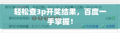 轻松查3p开奖结果，百度一手掌握！