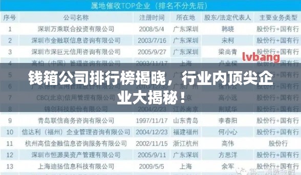 钱箱公司排行榜揭晓，行业内顶尖企业大揭秘！