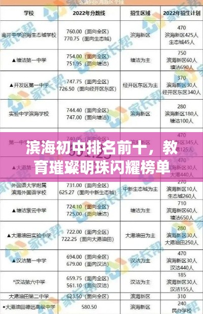 滨海初中排名前十，教育璀璨明珠闪耀榜单