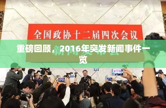 重磅回顾，2016年突发新闻事件一览