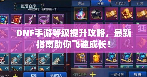 DNF手游等级提升攻略，最新指南助你飞速成长！