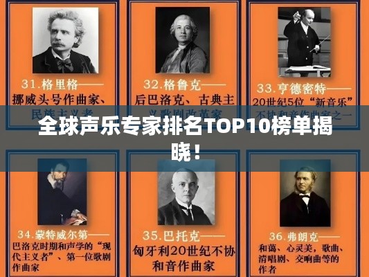 全球声乐专家排名TOP10榜单揭晓！