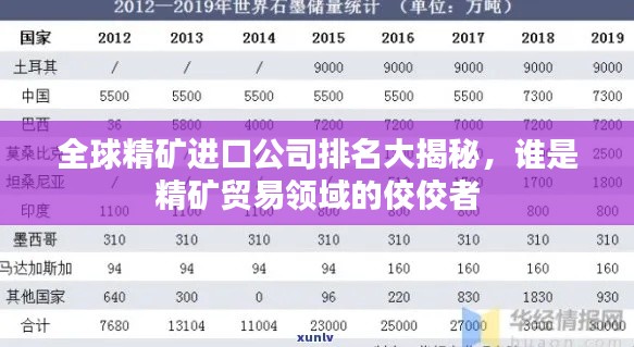 全球精矿进口公司排名大揭秘，谁是精矿贸易领域的佼佼者