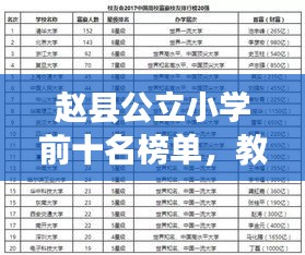 赵县公立小学前十名榜单，教育典范闪耀光辉