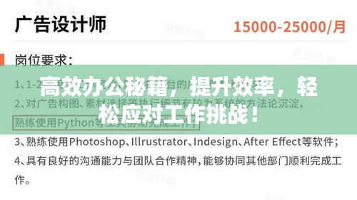 高效办公秘籍，提升效率，轻松应对工作挑战！