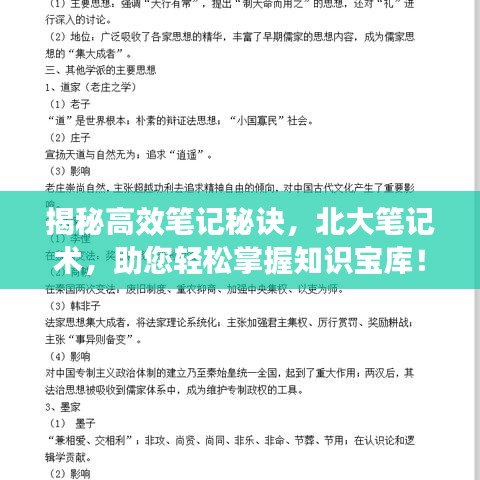 揭秘高效笔记秘诀，北大笔记术，助您轻松掌握知识宝库！