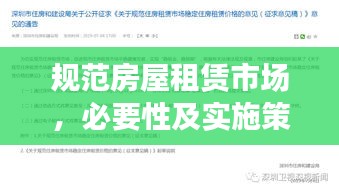 规范房屋租赁市场，必要性及实施策略探讨