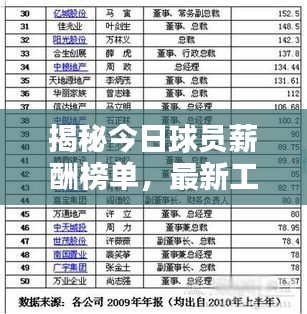 揭秘今日球员薪酬榜单，最新工资消息一览