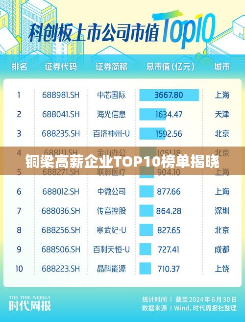 铜梁高薪企业TOP10榜单揭晓