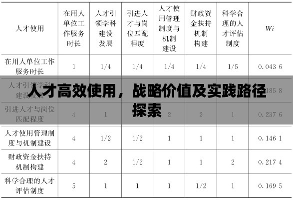 人才高效使用，战略价值及实践路径探索